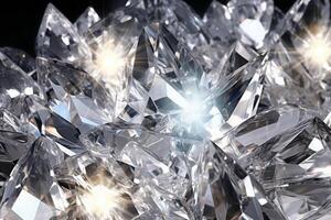 Abstract background of transparent crystals with refraction of light photo