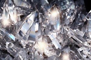 Abstract background of transparent crystals with refraction of light photo