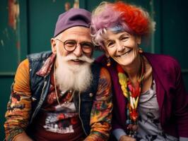 The concept of a cheerful old age. photo