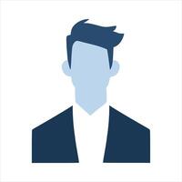 profesional azul silueta icono, resumen género neutral avatar vector