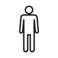 Human black outline icon character shape collection simple design. vector