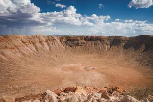 Impressive Meteor Crater, Barringer Crater in Arizona Desert photo