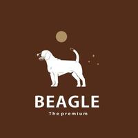 vintage retro hipster beagle logo outline silhouette art icon vector