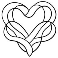 Sweet Hearts Outline For Coloring Book. vector