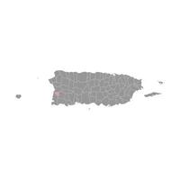 hormigueros mapa, administrativo división de puerto rico ilustración. vector