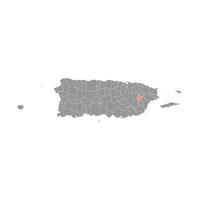 Juncos map, administrative division of Puerto Rico. illustration. vector