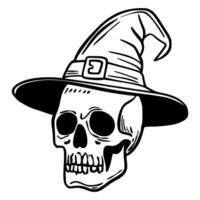 Doodle skull. Magic object. Sketch vector