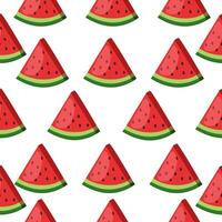 Flat pattern watermelon slice on white background vector