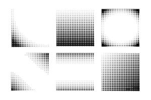 Halftone gradient square shape background vector