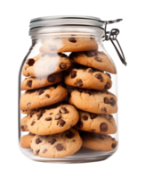 Chocolate Chip Cookies on Jar Isolated on Transparent Background png