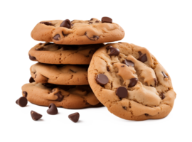 Chocolate Chip Cookies Isolated on Transparent Background png