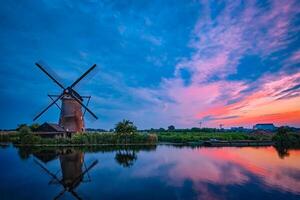 Windmills at Kinderdijk in Holland. Netherlands photo