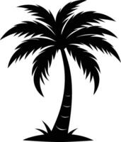Palmetto tree silhouette on white background vector