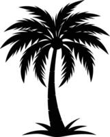 Palmetto tree silhouette on white background vector