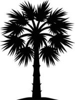 Palmetto tree silhouette on white background vector