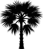 Palmetto tree silhouette on white background vector