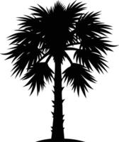 Palmetto tree silhouette on white background vector