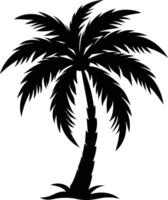 Palmetto tree silhouette on white background vector