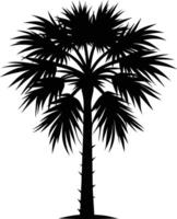 Palmetto tree silhouette on white background vector