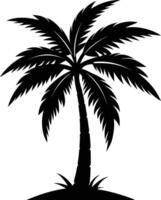 Palmetto tree silhouette on white background vector