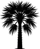 Palmetto tree silhouette on white background vector