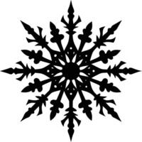 A silhouette of a snowflake clip art design vector