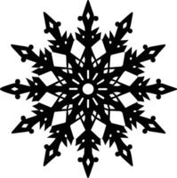 A silhouette of a snowflake clip art design vector