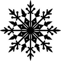 A silhouette of a snowflake clip art design vector