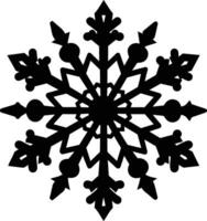 A silhouette of a snowflake clip art design vector