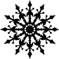 A silhouette of a snowflake clip art design vector