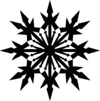 A silhouette of a snowflake clip art design vector