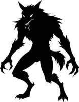A black silhouette of a werewolf vector