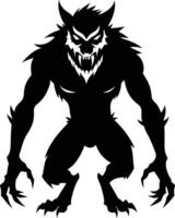 A black silhouette of a werewolf vector