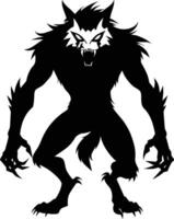 A black silhouette of a werewolf vector