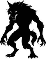 A black silhouette of a werewolf vector