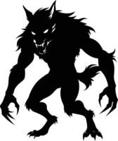 A black silhouette of a werewolf vector