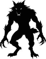 A black silhouette of a werewolf vector