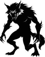 A black silhouette of a werewolf vector