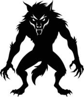 A black silhouette of a werewolf vector