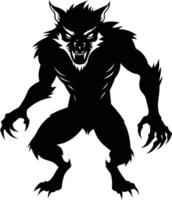 A black silhouette of a werewolf vector