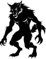 A black silhouette of a werewolf vector