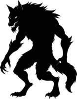 A black silhouette of a werewolf vector