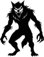 A black silhouette of a werewolf vector