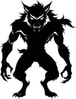 A black silhouette of a werewolf vector