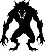 A black silhouette of a werewolf vector