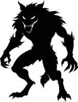 A black silhouette of a werewolf vector
