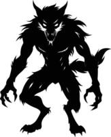 A black silhouette of a werewolf vector