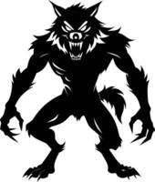 A black silhouette of a werewolf vector