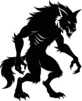 A black silhouette of a werewolf vector