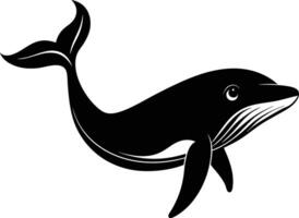 A black and white dolphin silhouette on a white background vector
